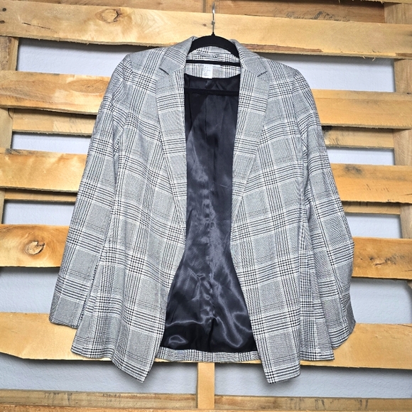 Zara blazer jacket Size:0 Color:Black/White Glen check - Picture 1 of 11